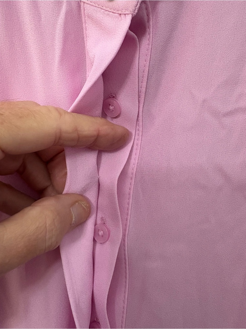 DKNY Pink Ruffle Henley Shell - Picture 5 of 8